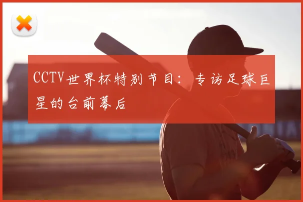 CCTV世界杯特别节目:专访足球巨星的台前幕后